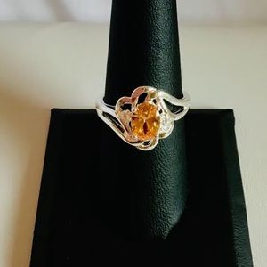 Sterling Silver Citrine Ring.